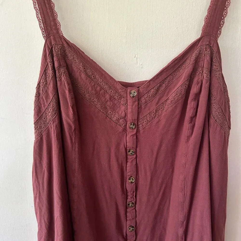 Torrid Tank Y2K Top Womens 6XL Purple Button Front Sleeveless Fairy Cottagecore - Picture 3 of 7